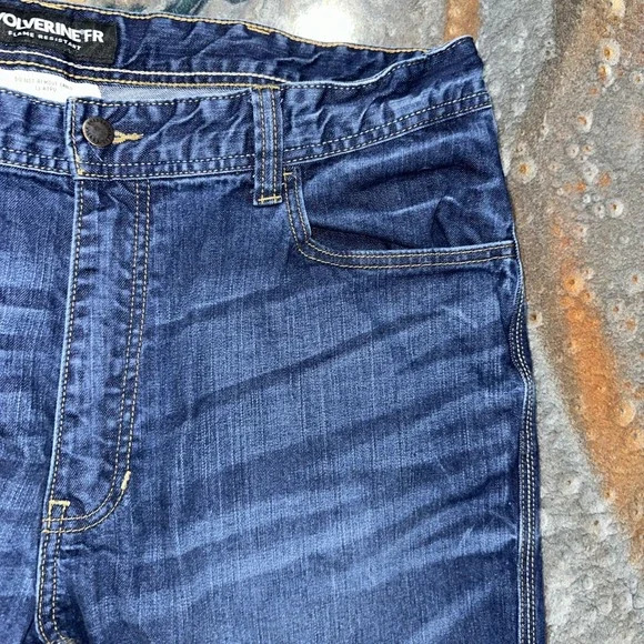 Wolverine Men Fire Resistant Stretch Denim Pants 38/30 - Picture 3 of 16